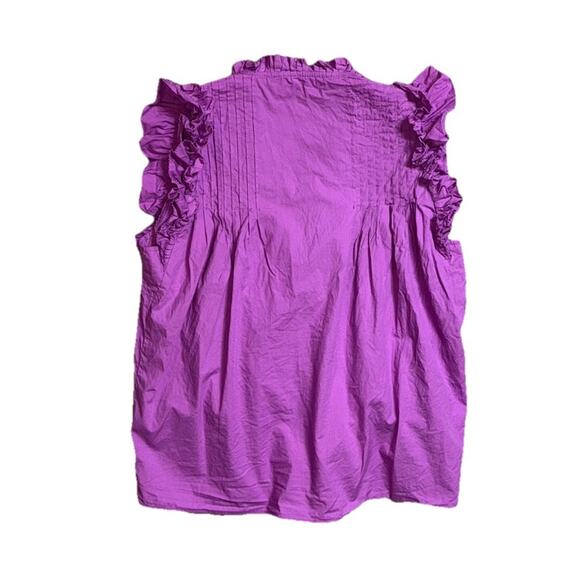 Love The Label Anthropologie Dana Top Size XS Rosebud Purple Ruffled Shirt $176 - Picture 4 of 8